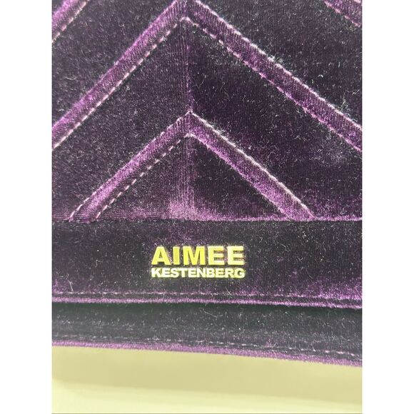 NWOT Aimee Kestenberg Plum Mia Velvet Expandable Satchel Handbag Purse - Picture 3 of 8
